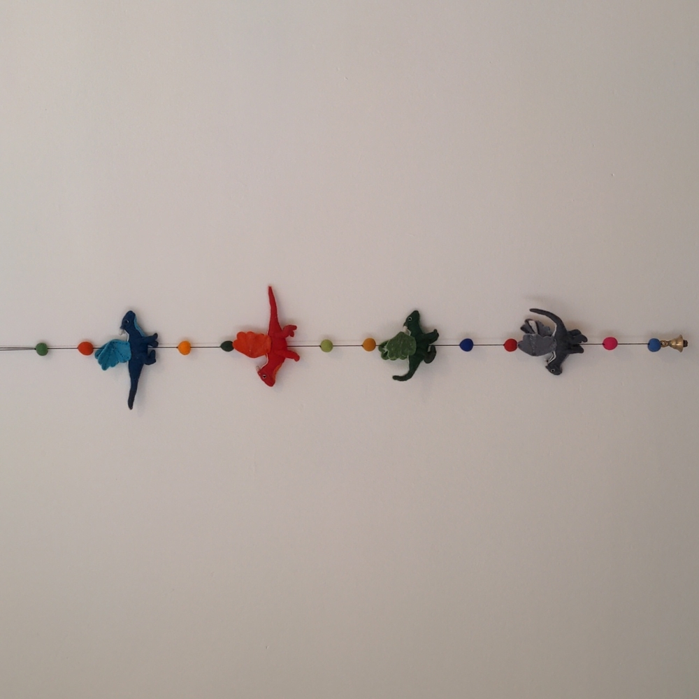 Dragon mobile. Hand felted wool